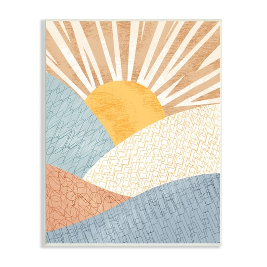 Stupell Industries Kids' Bold Sun Sunrise Rolling Hills Abstract Patterns Wall Plaque